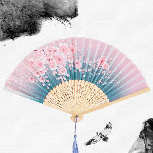 Elegant Portable Bamboo Folding Fan - Perfect Handheld Accessory for Dance and Home Décor