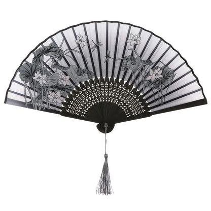 Elegant Portable Bamboo Folding Fan - Perfect Handheld Accessory for Dance and Home Décor
