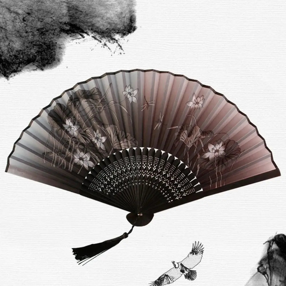 Elegant Portable Bamboo Folding Fan - Perfect Handheld Accessory for Dance and Home Décor