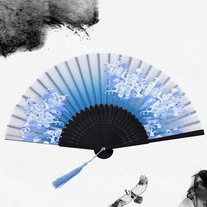Elegant Portable Bamboo Folding Fan - Perfect Handheld Accessory for Dance and Home Décor