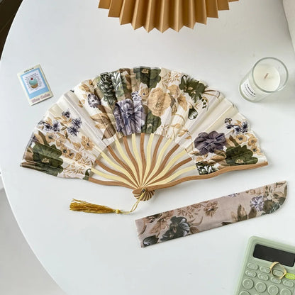 Elegant Portable Bamboo Folding Fan - Perfect Handheld Accessory for Dance and Home Décor