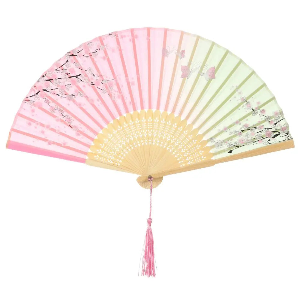 Elegant Portable Bamboo Folding Fan - Perfect Handheld Accessory for Dance and Home Décor