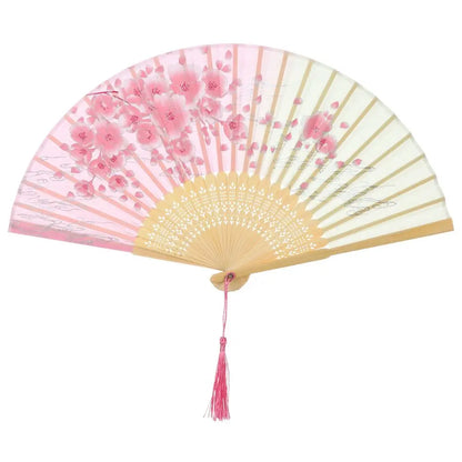 Elegant Portable Bamboo Folding Fan - Perfect Handheld Accessory for Dance and Home Décor