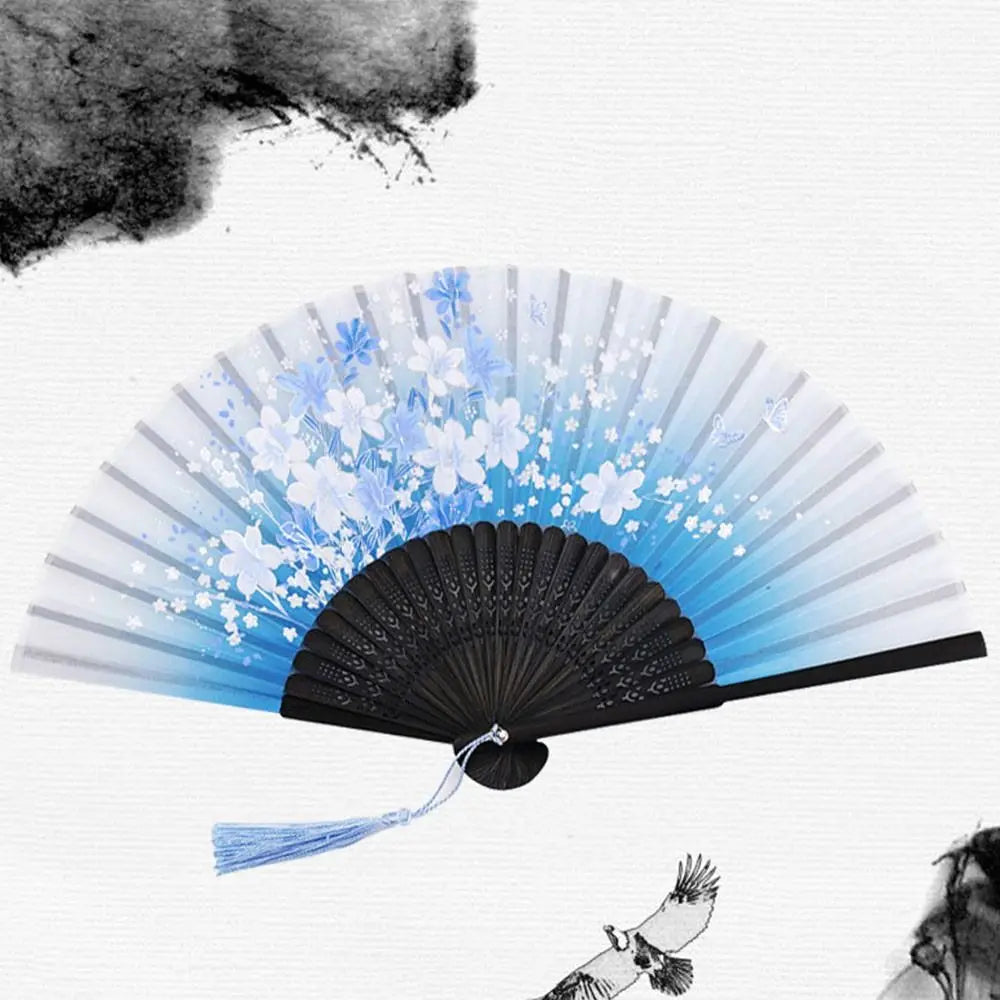 Elegant Portable Bamboo Folding Fan - Perfect Handheld Accessory for Dance and Home Décor