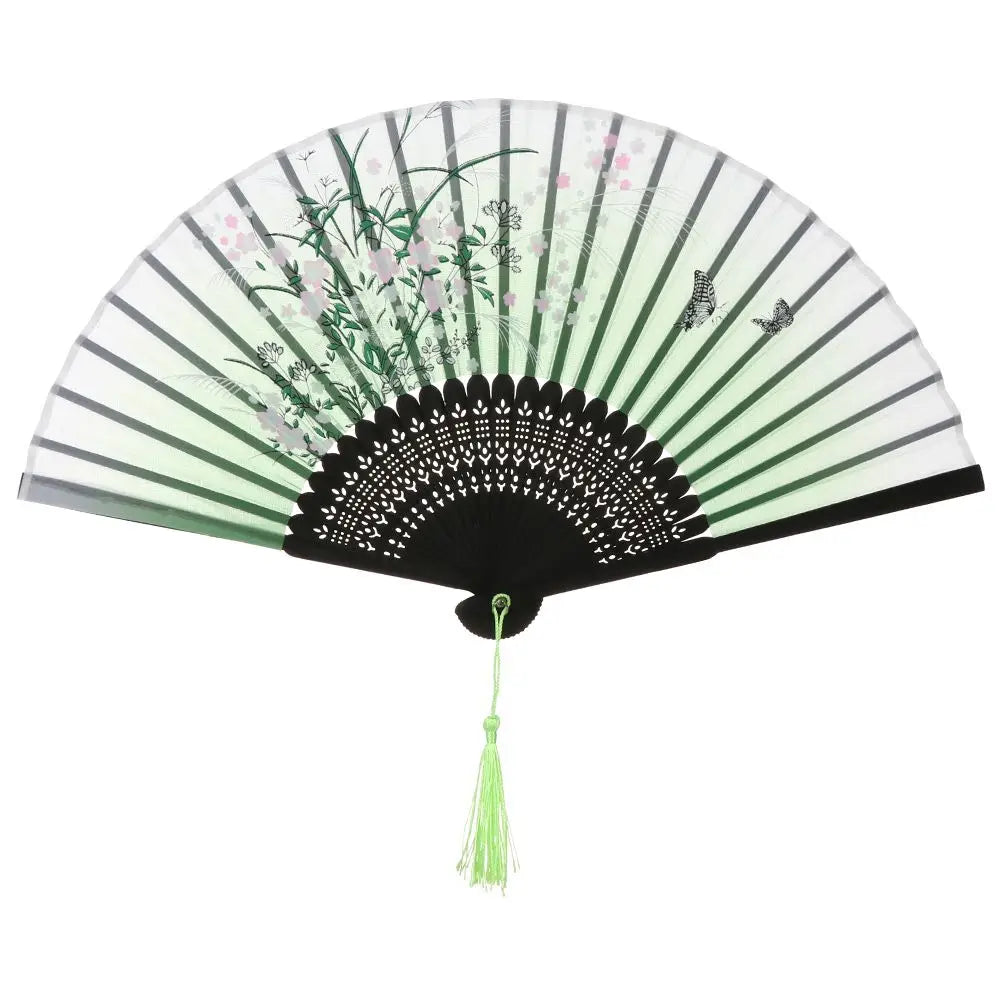 Elegant Portable Bamboo Folding Fan - Perfect Handheld Accessory for Dance and Home Décor