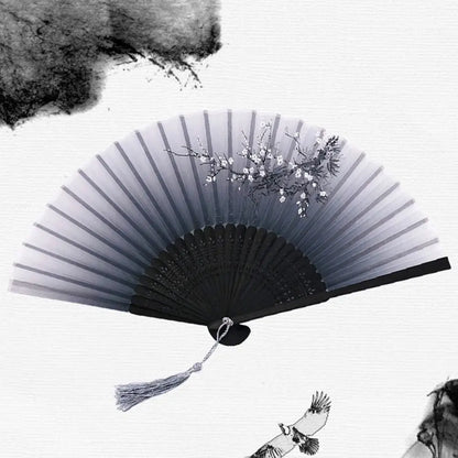 Elegant Portable Bamboo Folding Fan - Perfect Handheld Accessory for Dance and Home Décor