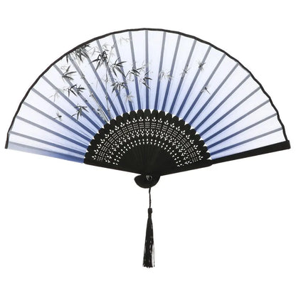 Elegant Portable Bamboo Folding Fan - Perfect Handheld Accessory for Dance and Home Décor