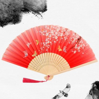 Elegant Portable Bamboo Folding Fan - Perfect Handheld Accessory for Dance and Home Décor