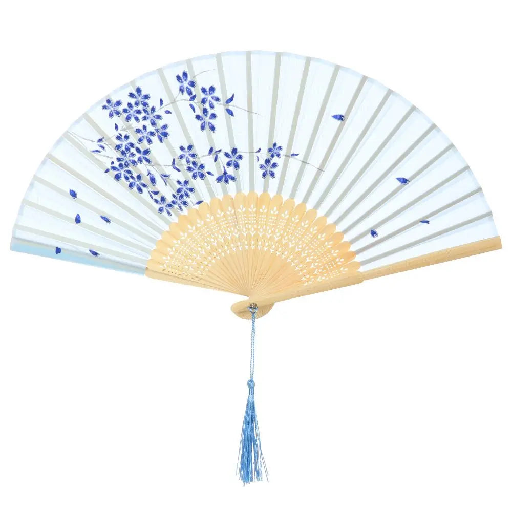 Elegant Portable Bamboo Folding Fan - Perfect Handheld Accessory for Dance and Home Décor