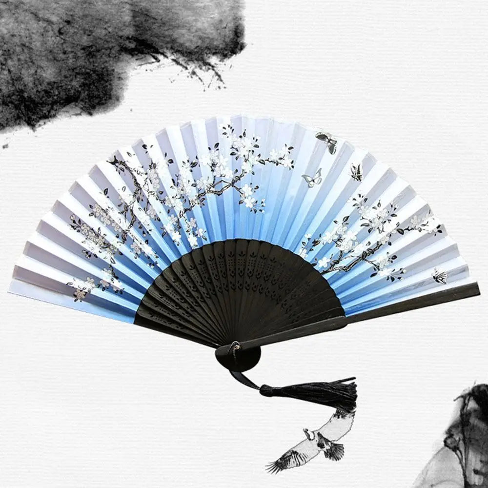Elegant Portable Bamboo Folding Fan - Perfect Handheld Accessory for Dance and Home Décor