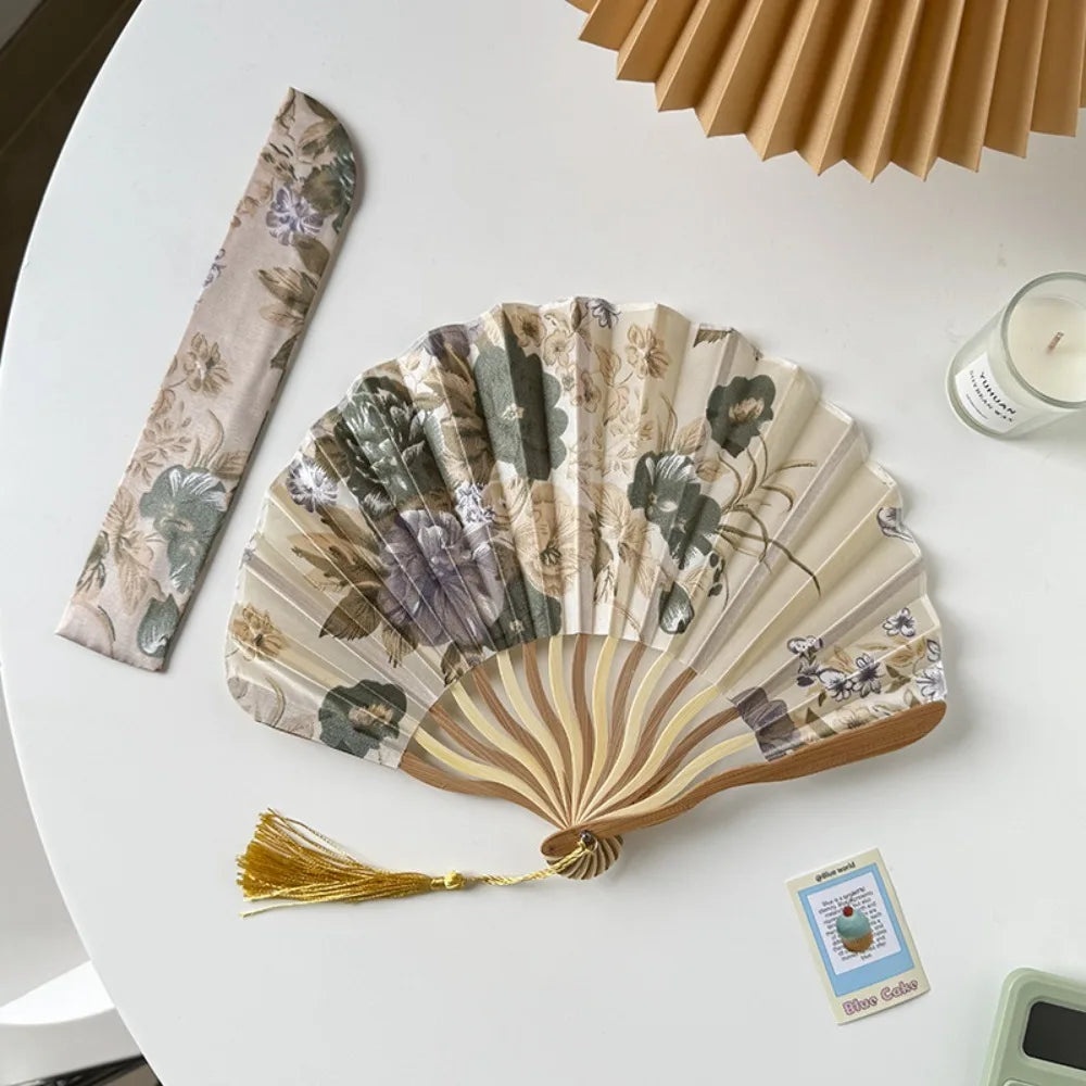 Elegant Portable Bamboo Folding Fan - Perfect Handheld Accessory for Dance and Home Décor