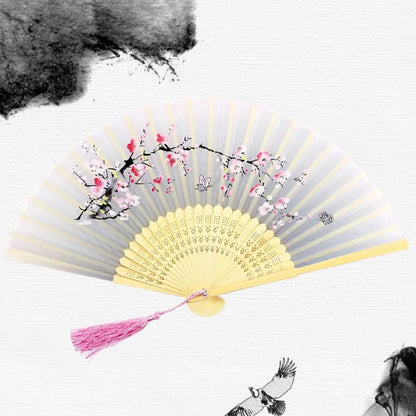 Elegant Portable Bamboo Folding Fan - Perfect Handheld Accessory for Dance and Home Décor