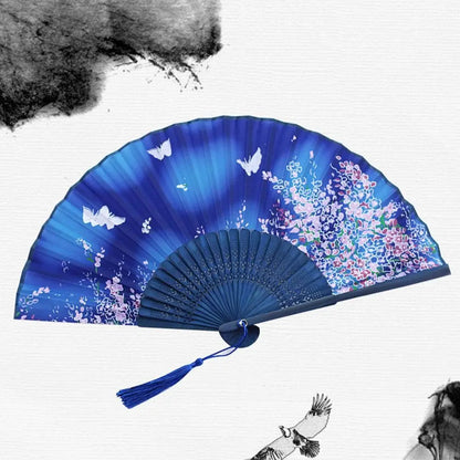 Elegant Portable Bamboo Folding Fan - Perfect Handheld Accessory for Dance and Home Décor