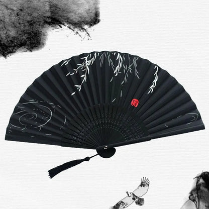 Elegant Portable Bamboo Folding Fan - Perfect Handheld Accessory for Dance and Home Décor