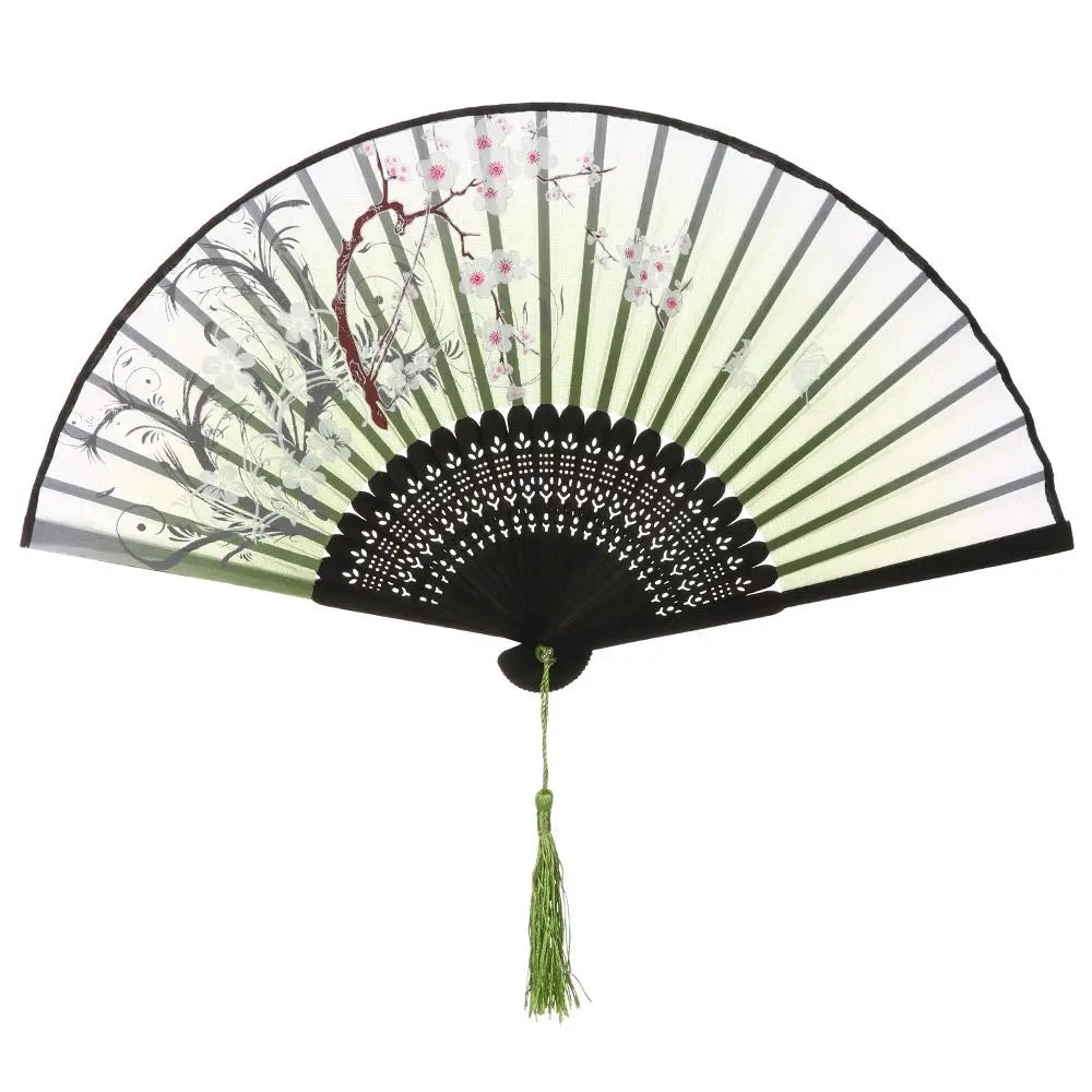 Elegant Portable Bamboo Folding Fan - Perfect Handheld Accessory for Dance and Home Décor