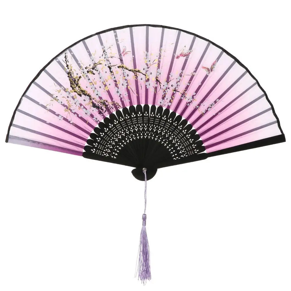 Elegant Portable Bamboo Folding Fan - Perfect Handheld Accessory for Dance and Home Décor