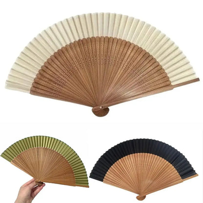 Elegant Portable Bamboo Folding Fan - Perfect Handheld Accessory for Dance and Home Décor
